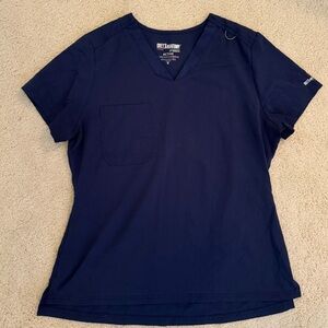 Navy greys anatomy active scrub top